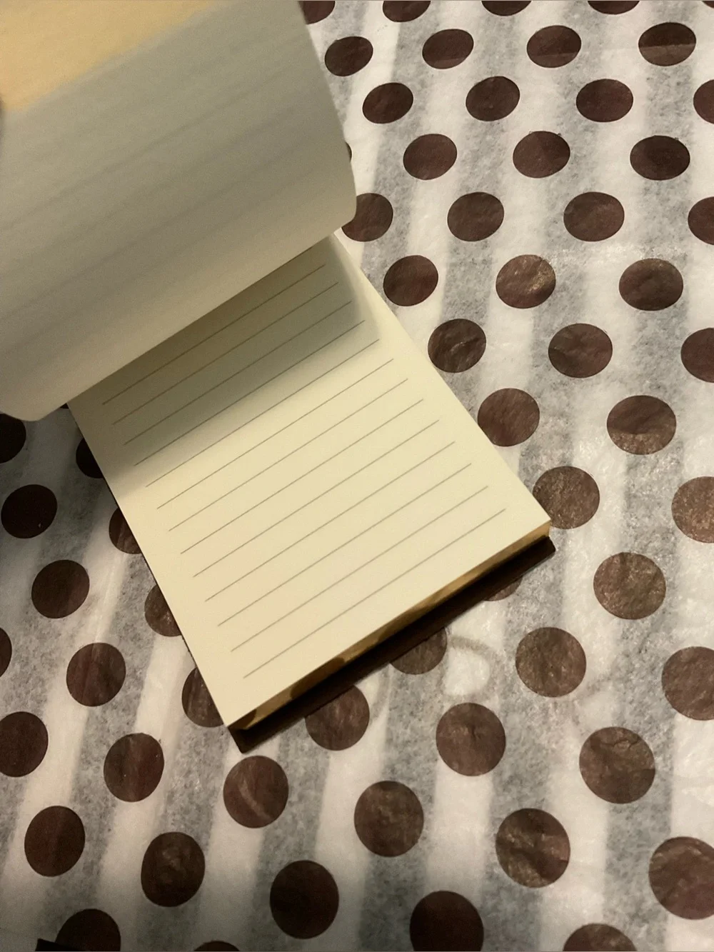 In Original Box Henri Bendel Graphic Pocket Leather Notepad - Shopping Girl Dots